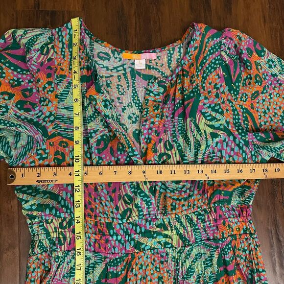 BRITON COURT Willow Maxi Dress Multicolor Tiered Metallic Boho NWOT - Picture 9 of 10